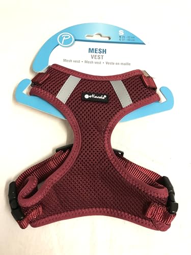 Petlando Hundebrustgeschirr Mesh-Vest Bordeaux S (Halsumfang 26-32 cm, Brustumfang 32-41 cm) von Petlando