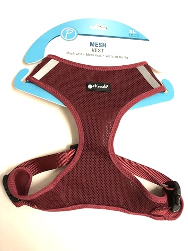 Petlando Hundebrustgeschirr Mesh Vest Bordeaux XL (Halsumfang 44-50 cm, Brustumfang 57-81 cm) von Petlando