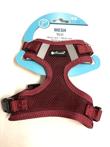 Petlando Hundebrustgeschirr Mesh-Vest Bordeaux XS (Halsumfang 14-18 cm, Brustumfang 25-34 cm) von Petlando