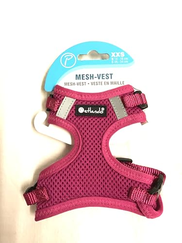 Petlando Hundebrustgeschirr Mesh-Vest XXS Fuchsia Halsumfang 14-18 cm, Brustumfang 25-34 cm von Petlando