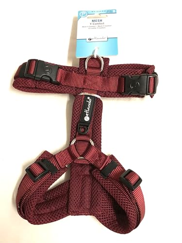 Petlando Hundebrustgeschirr Mesh Y-Comfort Bordeaux S (Halsumfang 34-62 cm, Brustumfang 44-60 cm) von Petlando