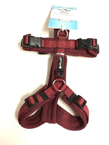 Petlando Hundebrustgeschirr Mesh Y-Comfort Bordeaux XS (Halsumfang 28-52 cm, Brustumfang 32-50 cm) von Petlando