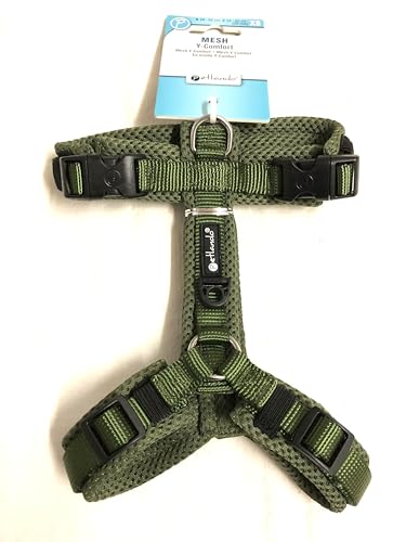 Petlando Hundebrustgeschirr Mesh Y-Comfort Olive XS (Halsumfang 28-52 cm, Brustumfang 32-50 cm) von Petlando