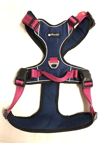 Petlando MAGNETECH Outdoor-Hundebrustgeschirr Fuchsia/Navy L (Halsumfang 48-62 cm, Brustumfang 68-82 cm) von Petlando