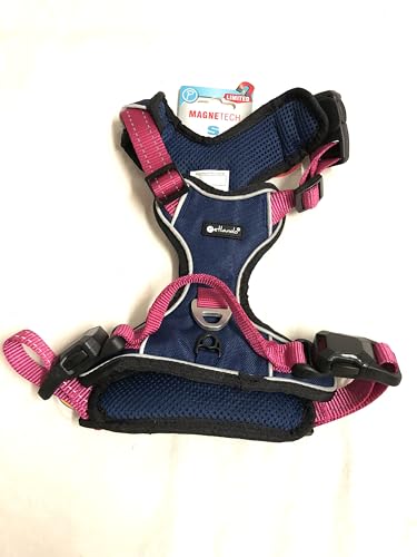 Petlando MAGNETECH Outdoor-Hundebrustgeschirr Fuchsia/Navy S (Halsumfang 36-48 cm, Brustumfang 46-56 cm) von Petlando