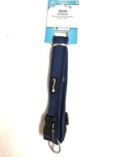 Petlando Mesh Hundehalsband Navy S (Halsumfang 40-45 cm, 22 mm breit) von Petlando