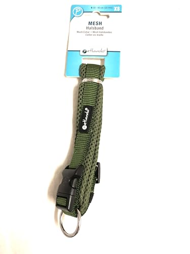 Petlando Mesh Hundehalsband Olive XS (Halsumfang 35-40 cm, 22 mm breit) von Petlando