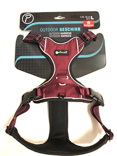 Petlando Mesh Outdoor-Geschirr Berry mit Reflektorstreifen L Brustumfang 68-82 cm von Petlando