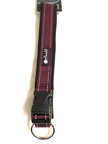 Petlando Mesh-Outdoor-Hundehalsband mit reflektierenden Streifen Berry XXL Halsumfang 60-65 cm von Petlando
