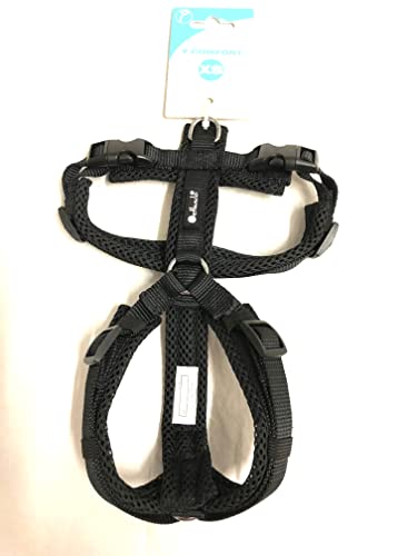 Petlando Mesh Y-Comfort Geschirr schwarz XS (Halsumfang 28-52 cm, Brustumfang 32-50 cm) von Petlando