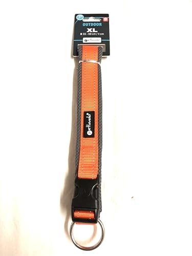 Petlando Outdoor-Halsband XL orange mit reflektierenden Streifen Halsumfang 55-60 cm von Petlando