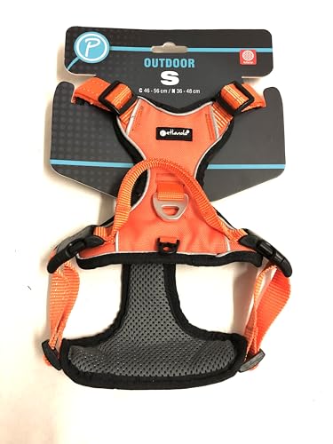 Petlando Outdoor-Hundebrustgeschirr S Orange mit reflektierenden Streifen (Brustumfang 46-56 cm, Halsumfang 36-48 cm) von Petlando