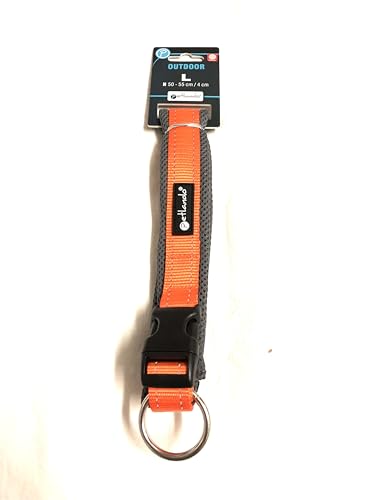 Petlando Outdoor-Hundehalsband L orange mit reflektierenden Streifen Halsumfang 50-55 cm von Petlando