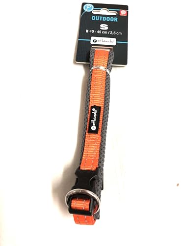 Petlando Outdoor-Hundehalsband orange S mit reflektierenden Streifen Halsumfang 40-45 cm von Petlando