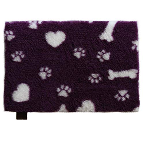 Original Vetbed™ Isobed SL purple Hearts, Paws & Bones (75 x 50 cm) von Petlife