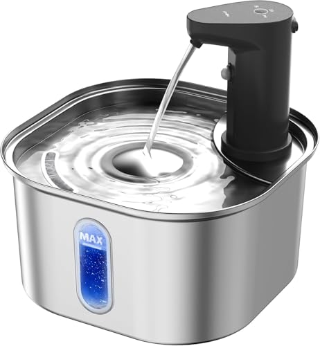 Kabelloser Katzenwasserbrunnen aus Edelstahl, 68oz 2L 5000mah batteriebetriebener Katzenwasserbrunnen kabellos, automatischer Wasserspender mit Bewegungssensor für Katzen Hunde Kabelloser Katzenwasserbrunnen aus Edelstahl, 68oz 2L 5000mah batteriebetriebener Katzenwasserbrunnen kabellos, automatischer Wasserspender mit Bewegungssensor für Katzen Hunde von Petlipo