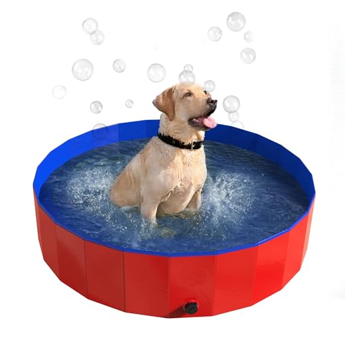 PETMAKER Pet Pool und Bad, faltbar, mit Tragetasche, 47" X 12", rot von Petmaker