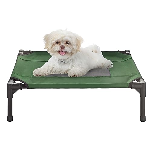 Petmaker Erhöhtes Hundebett - 24,5 x 18,5 Tragbares Bett für Haustiere mit rutschfesten Füßen - Indoor/Outdoor Hundebett oder Welpenbett für Haustiere bis 11,3 kg (Grün) von Petmaker