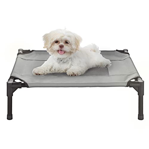 Petmaker Erhöhtes Hundebett – 61 x 47 cm tragbares Haustierbett mit rutschfesten Füßen – Indoor/Outdoor Hundebett oder Welpenbett für Haustiere bis zu 11,3 kg (Grau) von Petmaker