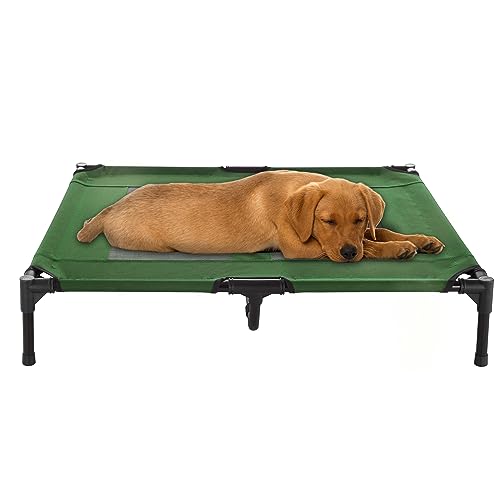 Petmaker Erhöhtes Hundebett – Tragbares Bett für Haustiere mit rutschfesten Füßen – Indoor/Outdoor Hundebett oder Welpenbett für Haustiere bis zu 36,3 kg (Grün) von Petmaker