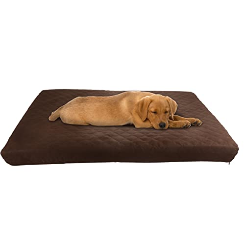 Petmaker Waterproof Memory Foam Pet Bed- Indoor/Outdoor Dog Bed with Water Resistant Non Slip Bottom and Removeable Washable Cover, 36 x 27 by Brown von Petmaker