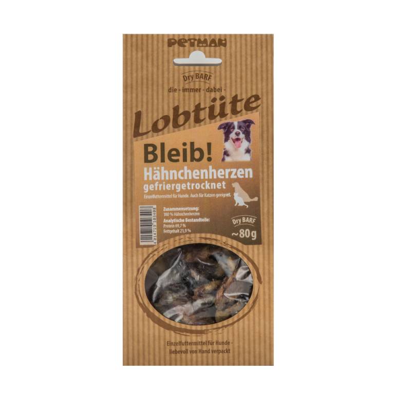 Petman Lobtüte Bleib! Hähnchenherzen - Sparpaket: 10 x 80 g von Petman