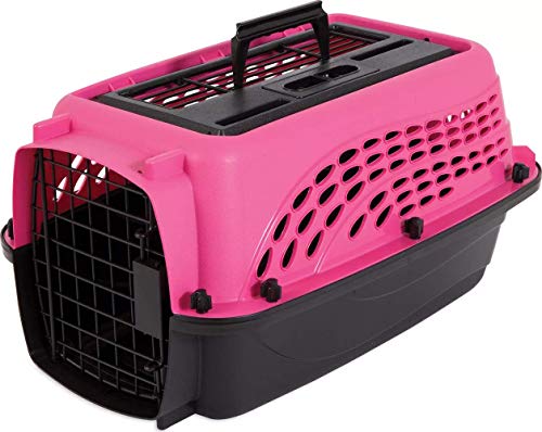 Petmate Haustierhütte mit 2 Türen, für Haustiere bis zu 6,8 kg, Pink/Schwarz, 48,3 cm lang von Petmate