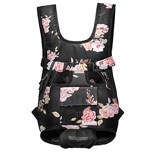 Petmolico Pet Dog Carrier Rucksack, Verstellbarer Hundebein-Out Front Rucksack, freihändige Katze Welpe Vordertrage Reisetasche, einfache Passform für Reisen Wandern für kleine Hunde, klein, Rosa Rose von Petmolico