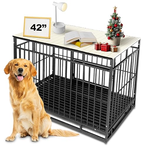 Petmystify Hundebox Topper mit Magneten für 106.7 cm - Pet Crate Tisch Weiß (nur Topper) von Petmystify