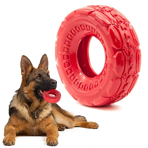 1 x 12,7 cm Gummi-Kauspielzeug Reifen | TPR robustes Hundespielzeug für große Hunde | Reifenrad | interaktives Hundespielzeug gegen Langeweile | schwimmendes Hundespielzeug | Welpenspielzeug zum von Petopedia