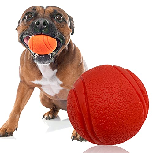 6 cm massiver Kern, Gummiball, hoch springend, unzerstörbar, praktisch robust, interaktives Hundespielzeug gegen Langeweile, starke Gummibälle für Hunde zum Spielen, Rot, 6 cm von Petopedia