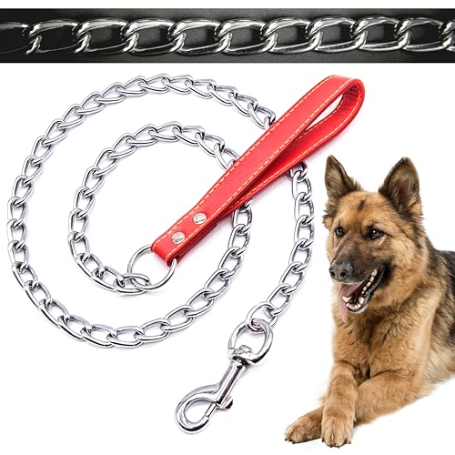 Hochwertige Hundeleine mit Gurt, kaufest, Haken, strapazierfähig, Outdoor-Hund, Camping-Zubehör, Spazierengehen, Hundeleine, Trainingsleine für Hunde, Rot, 4 mm (120 cm) von Petopedia