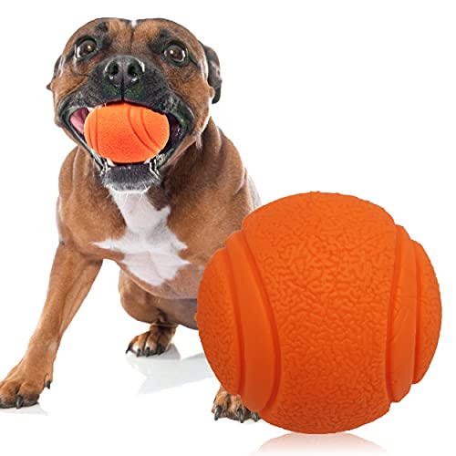 Petopedia 6 cm massiver Kern, Gummiball, hochspringend, unzerstörbar, praktisch robust, interaktives Hundespielzeug gegen Langeweile, starke Gummibälle für Hunde (Orange, 6 cm) von Petopedia