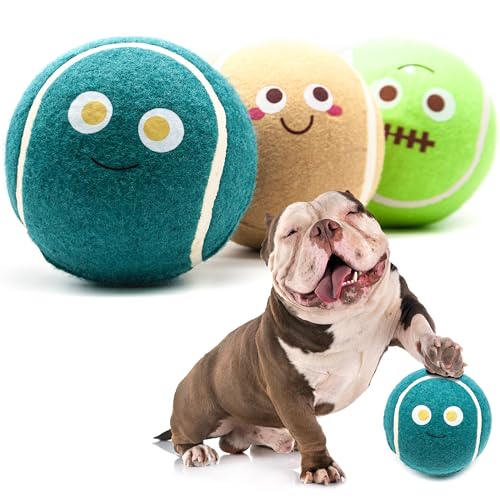 Petopedia Robustes Hundespielzeug, Jumbo, groß, 12,7 cm, harter Tennisball für Hunde, virtuelles unzerstörbares Hundespielzeug, Basketball, Fußball, interaktives Hundespielzeug gegen Langeweile, von Petopedia