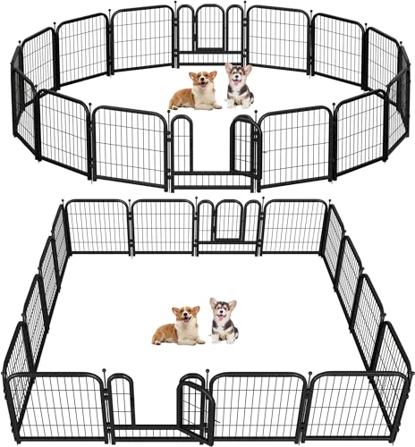 Petorldog Metall-Hunde-Laufstall, 61 cm Höhe, 16 Paneele, idealer Hundezaun für große/mittelgroße/kleine Hunde, Innen- und Außenbereich, perfekter Hundegehege für Camping, Hof und Wohnmobil, von Petorldog