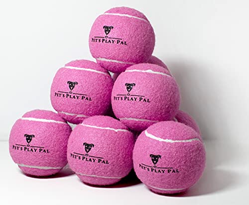 Pet's Play Pal Tennisbälle für Hunde, Hunde-Tennisbälle, Welpenball, kleine Hundebälle, große Tennisbälle für Hunde, kleine Tennisbälle für Hunde, großer Hundeball, 12 Stück, Rosa von Petpal