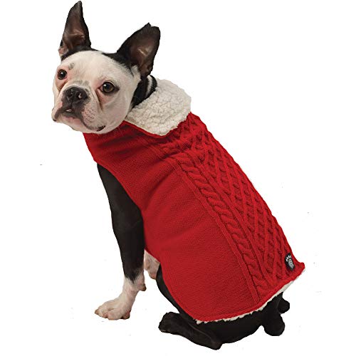 Pet Rageous 10500RXS Carle's Cable Sweater Jacke, Rot, Größe XS von Petrageous