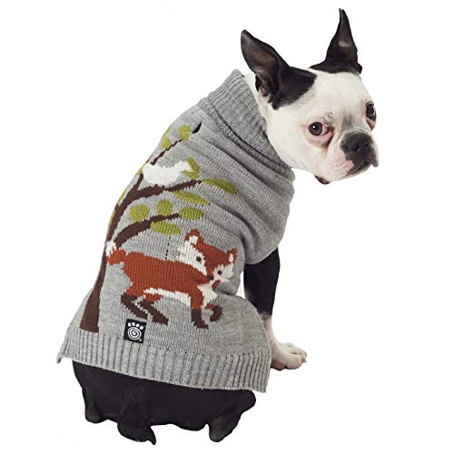 PetRageous Acadia Fox Hundepullover, Large, silber von Petrageous