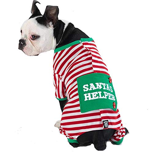 Petrageous 10206RWS Santa's Helper Dog PJs, Rot/Weiß, Größe S von Petrageous