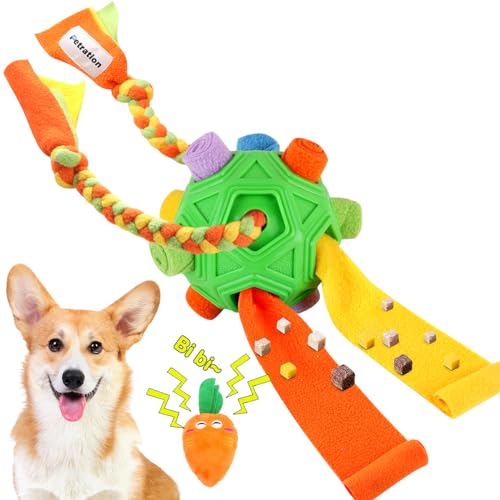 Schnüffelball, interaktives Puzzle-Schnüffelspielzeug für Hunde, zur Förderung der natürlichen Futtersuche, langsames Füttern für Training und Stressabbau für Hunde jeder Größe, Grün von Petration