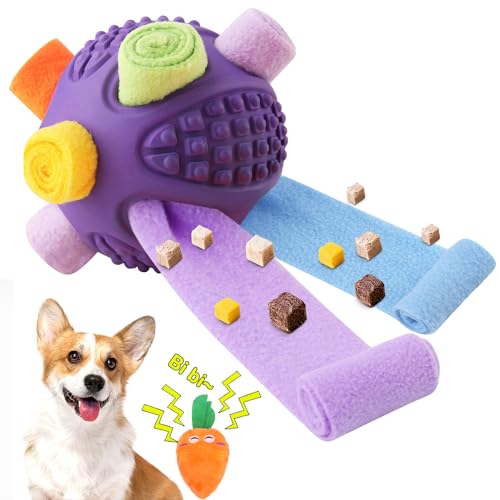 Schnüffelball für Hunde, interaktives Hundespielzeug, langsames Füttern, fördert natürliche Futtersuche und Reinigung der Zähne für Stressabbau und Langeweile, Kauspielzeug für Hunde jeder Größe, von Petration