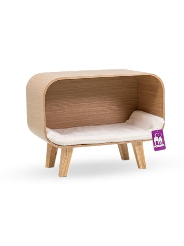 Petrebels Design Katzensofa Holz, Hercules 60, Premium Qualität Katzenbett, Eiche-Rustikal Look von Petrebels