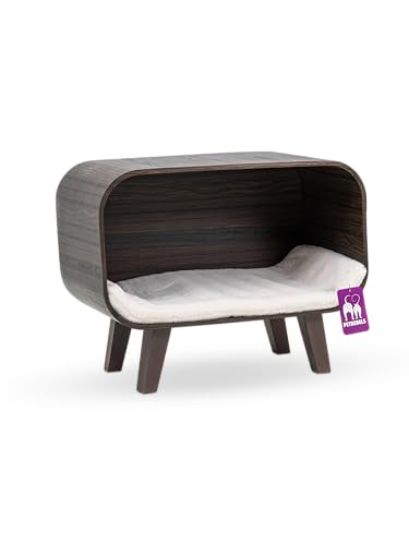 Petrebels Design Katzensofa Holz, Hercules 60, Premium Qualität Katzenbett, Schwarz-Brauner Look von Petrebels