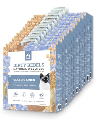 Petrebels Katzenstreu Natural Wellness, 12x 9,5 Liter, Classic Linen Duft, 100% Natürlich, 12er-Pack von Petrebels