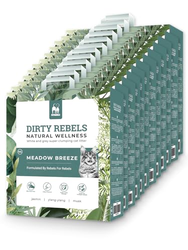 Petrebels Katzenstreu Natural Wellness, 12x 9,5 Liter, Meadow Breeze Duft, 100% Natürlich, 12er-Pack von Petrebels