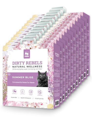 Petrebels Katzenstreu Natural Wellness, 12x 9,5 Liter, Summer Bliss Duft, 100% Natürlich, 12er-Pack von Petrebels