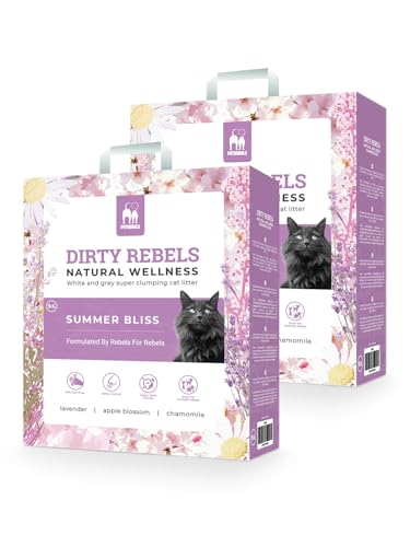 Petrebels Katzenstreu Natural Wellness, 2X 9,5 Liter, Summer Bliss Duft, 100% Natürlich, 2er-Pack von Petrebels