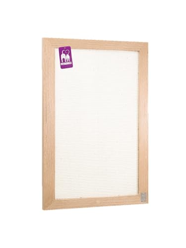 Petrebels Kratzbrett Holz, Scratch Frame 70 x 50 cm, Premium Qualität Sisal Kratzteppich Wand, Eiche-Rustikal Look von Petrebels