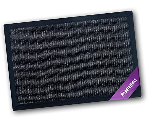 Petrebels Premium Qualität XXL Kratzmatte für Katzen, Sisalmatte mit Anti-Rutsch-Boden, 80 x 50 cm, Farbe Schwarz von Petrebels