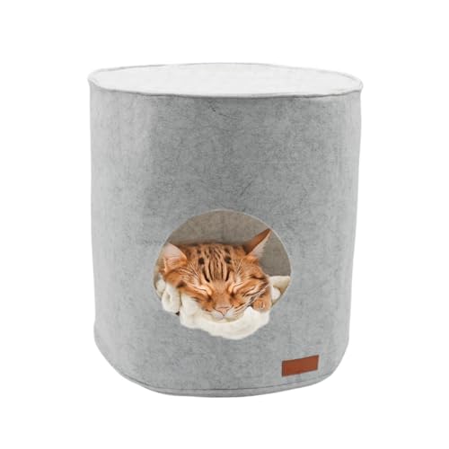 Petriumph® Katzenhöhle aus Filz | Katzenbett höhle und Kuschelhöhle für Katzen in einem | Katzenhöhle XXL | Katzenhöhle große Katzen | Katzenhaus Indoor | Katzen schlafplatz von Petriumph